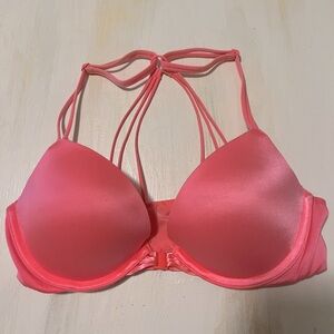 Victoria’s Secret 32C Very Sexy Strappy Cross Back Pushup Bra Front Close